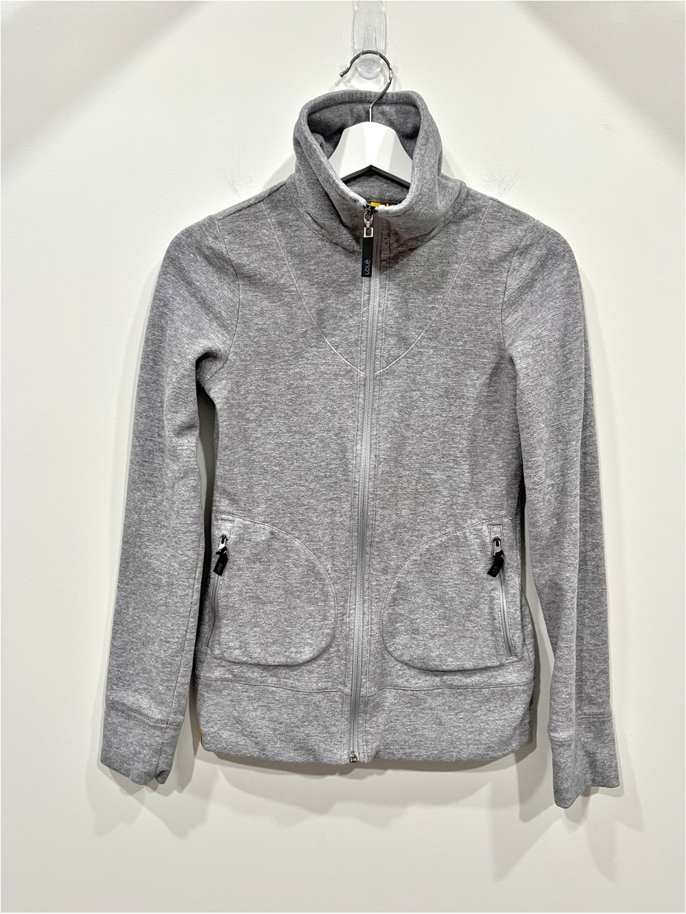 Lole Women’s Gray Full Zip Fleece Jacket XS High Collar Activewear